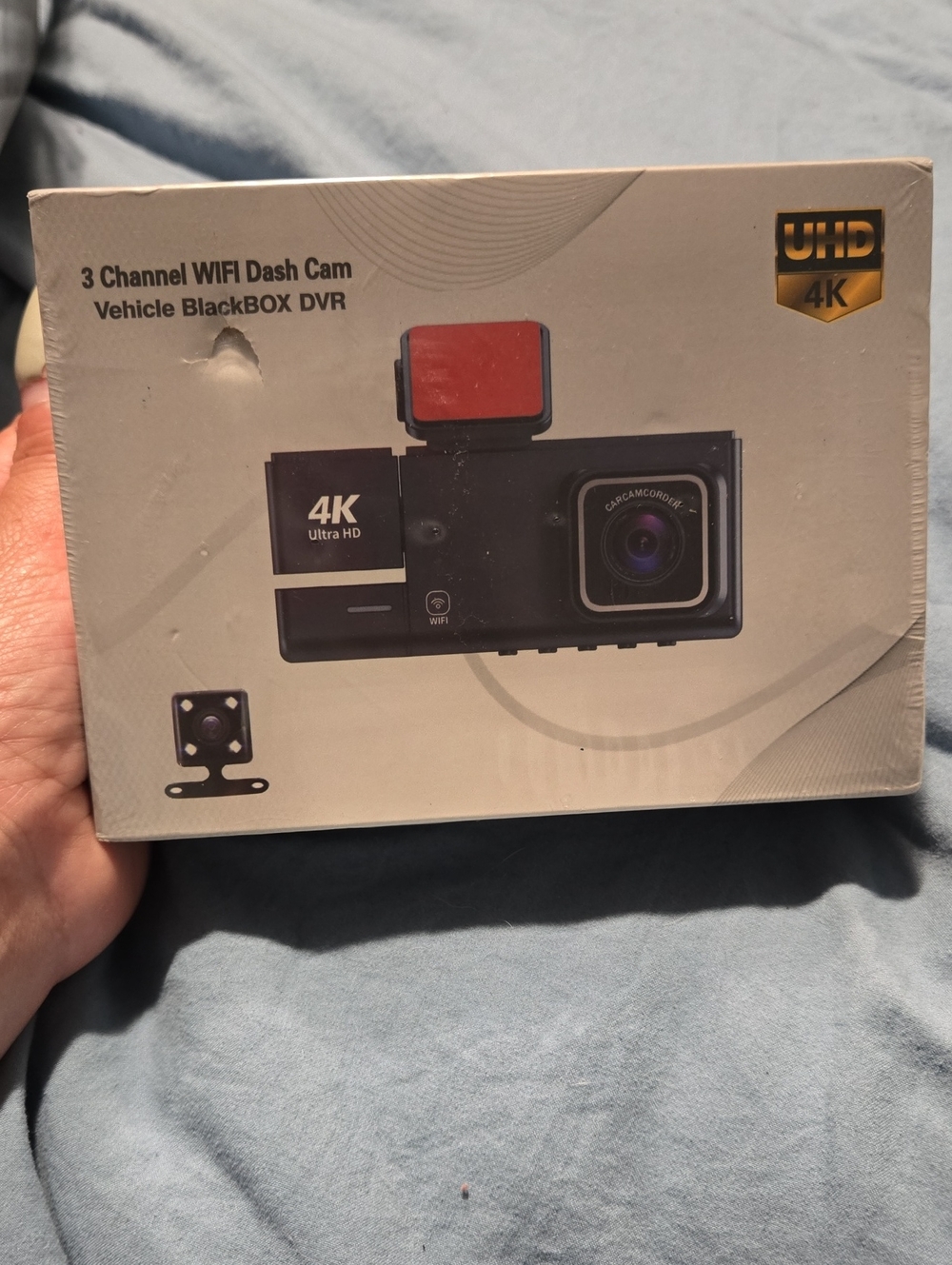 3-Channel 4K UHD WiFi Dash Cam - Black